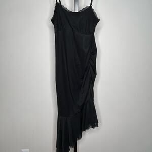 Wild Fable Dress- SMALL- ruched, light, lined mesh dress black strappy